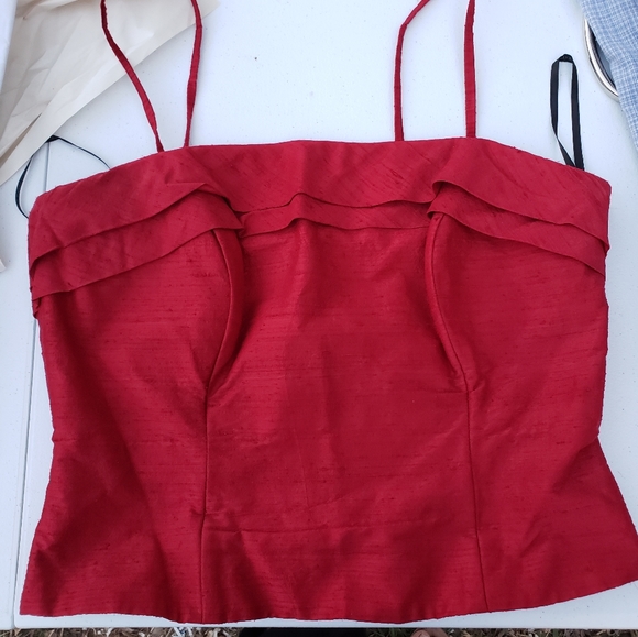 Vintage 90s/00s Watters & Watters 100% Silk 2 pc Strapless Dress - Picture 6 of 16